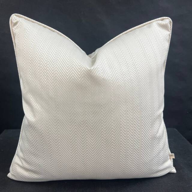 Luxury Designer Neutral Blush Pink Herringbone Satin Cushion Pillow Cover - image 1