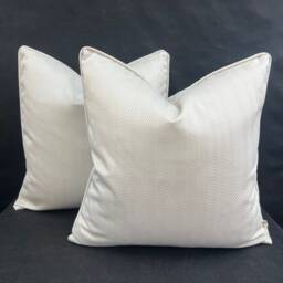 Luxury Designer Neutral Blush Pink Herringbone Satin Cushion Pillow Cover - thumbnail 2