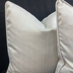 Luxury Designer Neutral Blush Pink Herringbone Satin Cushion Pillow Cover - thumbnail 4