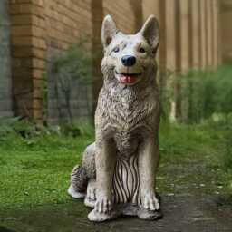 Large German Shepherd Statue Concrete Dog Sculpture Stone Figurine Outdoor Pet Ornament Dog Lover Gift Handmade Decoration - thumbnail 2