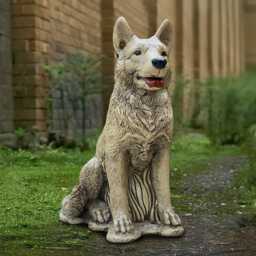 Large German Shepherd Statue Concrete Dog Sculpture Stone Figurine Outdoor Pet Ornament Dog Lover Gift Handmade Decoration - thumbnail 1