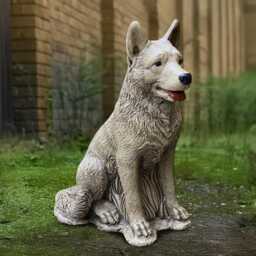 Large German Shepherd Statue Concrete Dog Sculpture Stone Figurine Outdoor Pet Ornament Dog Lover Gift Handmade Decoration - thumbnail 3