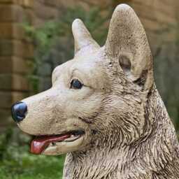 Large German Shepherd Statue Concrete Dog Sculpture Stone Figurine Outdoor Pet Ornament Dog Lover Gift Handmade Decoration - thumbnail 4