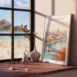 Budapest Travel Print, Poster, Hungary Wall Art, Gift, Vintage European Decor - thumbnail 2