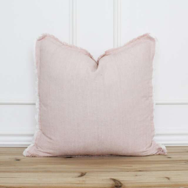 Blush Pink Fringe Pillow Cover 20 X 26 Neutral Layering Decorative Throw - image 1