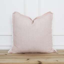 Blush Pink Fringe Pillow Cover 20 X 26 Neutral Layering Decorative Throw - thumbnail 1
