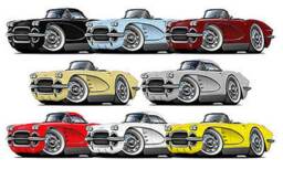 1962 Corvette Wall Decal Classic Car Garage Decor - thumbnail 2