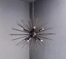 Mid Century Sputnik Chandelier Light , Handcrafted Tina Urchin Ceiling Lamp 28