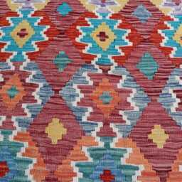 5'2x6'5 Ft Afghan New Maimana Kilim Rug, Tribal Flatweave Turkmen Oriental Rug, Vintage Rug For Bedroom, Livingroom - thumbnail 2