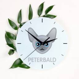 A Clock With A Peterbald Cat. New Collection The Cute Art-Dog Cat