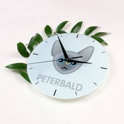 A Clock With A Peterbald Cat. New Collection The Cute Art-Dog Cat - thumbnail 2