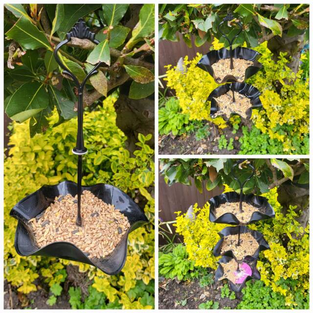Upcycled Vinyl Record Bird Feeder Retro Garden Decor - image 1