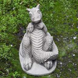 Playful Concrete Dragon Statue Garden Fantasy Decor Handmade Yard Sculpture Durable Cement Unique Outdoor Laying Gift - thumbnail 3