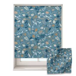 Dark Blue Woodland Hares Roller Blind, Nursery Roller Blind, Guess How Much I Love You, Made To Measure, Blackout Blind