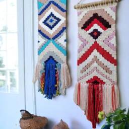 Handmade Woven Tapestry Geometric Textile Wall Art - thumbnail 2