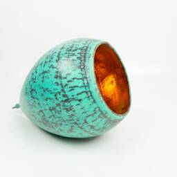 Copper Teardrop Pendant Light - Hammered Verdigris Hanging Lamp Kitchen Island Fixture - thumbnail 3