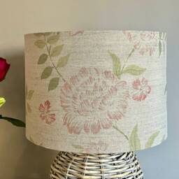 Natural Linen Lampshade Or Ceiling Pendant Faded Flowers - thumbnail 3