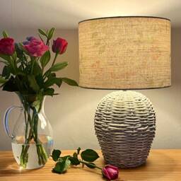 Natural Linen Lampshade Or Ceiling Pendant Faded Flowers - thumbnail 2