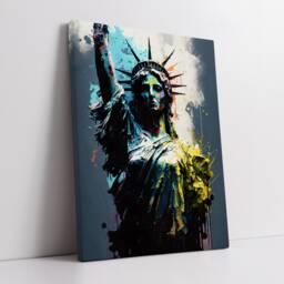 statue Of Liberty New York Usa Abstract America Modern Painting Wall Art, Framed Canvas Poster Print, Home/Office Room Decor, Gifts - thumbnail 2