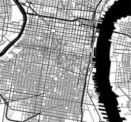 Philadelphia, Pennsylvania Map - Black & White Wall Art, Art Poster, Modern Home Decor - thumbnail 3