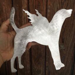 American Foxhound, Angel, Metal Dog Tree Topper, Holiday, Wreath Decor, Christmas, Aluminum, Yard Stake Or Wall Hanging, Lightweight - thumbnail 2