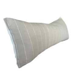 Neutral Stripe Bolster Pillow Cover Earth Tones Hmong Cushion, Sand Beige Throws - thumbnail 4