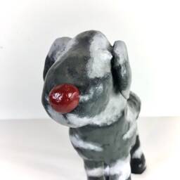 Handmade Paper Clay Dog Sculpture Brut Street Art Decor - thumbnail 2