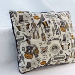 "Pillow Halloween Skulls Trick Treat Mink Fleece Back 16"" X 20" - thumbnail 3