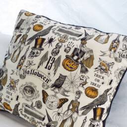 "Pillow Halloween Skulls Trick Treat Mink Fleece Back 16"" X 20" - thumbnail 2