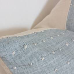 Light Blue Lumbar Throw Pillow, Dotted Lumbar, Pale Textured Sofa Cushion Cover, Chambray Pillow Case -- Dot - thumbnail 3