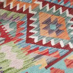 Kilim Rug Classic, Handmade Artisan Afghan Turkish Persian Rug, Navajo Moroccan Bohemian Flatweave, Natural Wool Multicolour 127x81 cm - thumbnail 4