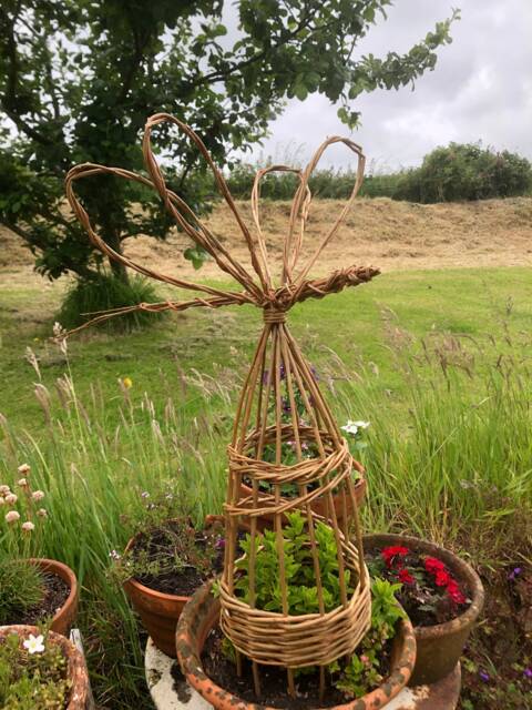 Willow Dragonfly Pot Plant Support, Decoration, House Eco Friendly, Gardener Gift, Rustic 9Th Annive - image 1