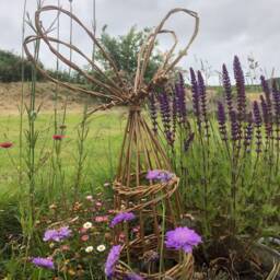 Willow Dragonfly Pot Plant Support, Decoration, House Eco Friendly, Gardener Gift, Rustic 9Th Annive - thumbnail 2
