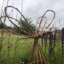 Willow Dragonfly Pot Plant Support, Decoration, House Eco Friendly, Gardener Gift, Rustic 9Th Annive - thumbnail 3