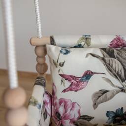Baby Swing, Schaukel, Indoor, Kinderschaukel, Balan??oire, Fabric High Back Babygift, Birthday Gift, Handmade Toy Floral - thumbnail 2
