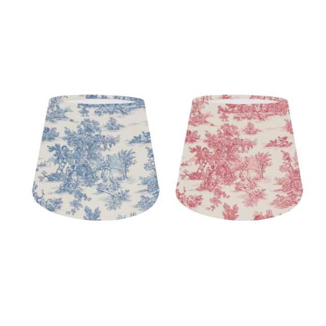 Toile De Jouy Fabric Lampshade, Blue Or Red, Handmade UK Drum Shade - image 1