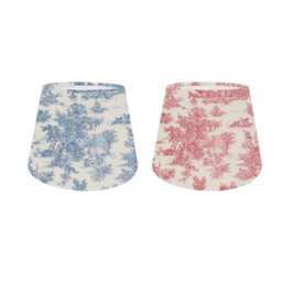 Toile De Jouy Fabric Lampshade, Blue Or Red, Handmade UK Drum Shade - thumbnail 1