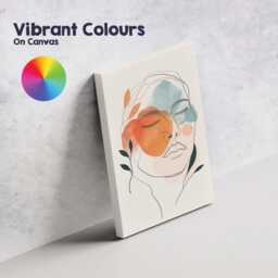 Minimalist Abstract Line Art Woman Face Terracotta Blue Canvas Wall Print Decor Picture Ready To Hang - thumbnail 4