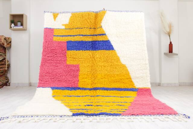 Moroccan Area Rug - Soft Handmade Berber Carpet Custom Size For Living Room Beni Ourain Style Azilal - image 1
