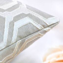 Ivory Beige Light Tan Throw Pillow Cover, Decorative Trendy Cushion Covers, Cotton Blend Farmhouse Pillowcase, Geometric Pattern Pillows - thumbnail 3