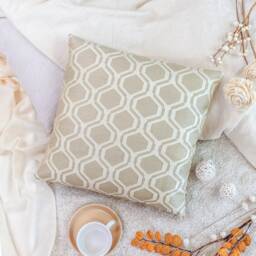 Ivory Beige Light Tan Throw Pillow Cover, Decorative Trendy Cushion Covers, Cotton Blend Farmhouse Pillowcase, Geometric Pattern Pillows - thumbnail 2