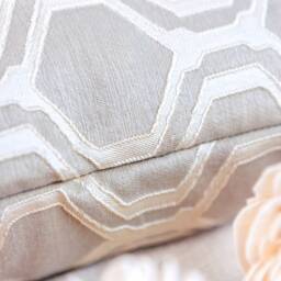 Ivory Beige Light Tan Throw Pillow Cover, Decorative Trendy Cushion Covers, Cotton Blend Farmhouse Pillowcase, Geometric Pattern Pillows - thumbnail 4
