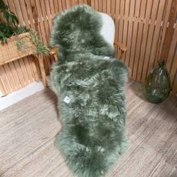Minty Green Sheepskin Rug, Extra Long Double Sheepskin, Interior Decor, Bed Throw, Chair Cover, Fur Hygge, Fresh - thumbnail 2