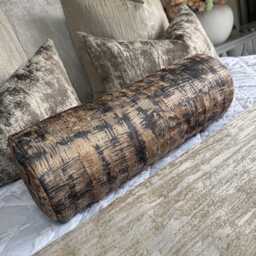 "Modern Bed Cushion Mahali Bronze God Brown - Bolster Cylinder/Pillow 16"" X 6" - thumbnail 3