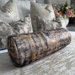 "Modern Bed Cushion Mahali Bronze God Brown - Bolster Cylinder/Pillow 16"" X 6"