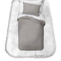 Handmade Shaggy Faux Sheepskin Rug - Plush White Rounded Corner - thumbnail 3