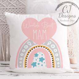 Worlds Best Granny Cushion - Printed White Canvas, Nanny, Mum, Step Aunt, Friend, Neighbour Etc - thumbnail 2