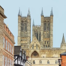 Lincoln Cathedral Travel Poster - Retro Style UK Art Print - thumbnail 2