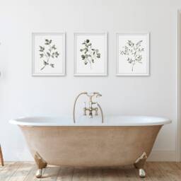 Watercolor Leaf Prints Set Botanical Gallery Wall Art - thumbnail 3