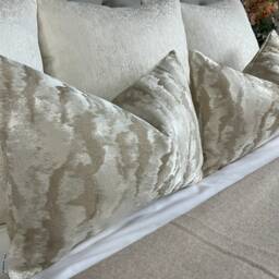 "Champagne Cushion Cover, Gold Champagne Pillow Cover , Luxury Designer Lumbar Size 12"" X 20" - thumbnail 2